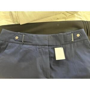 HUGO BOSS Navy Blue Dress Pants with Side Buckle Detail SZ4